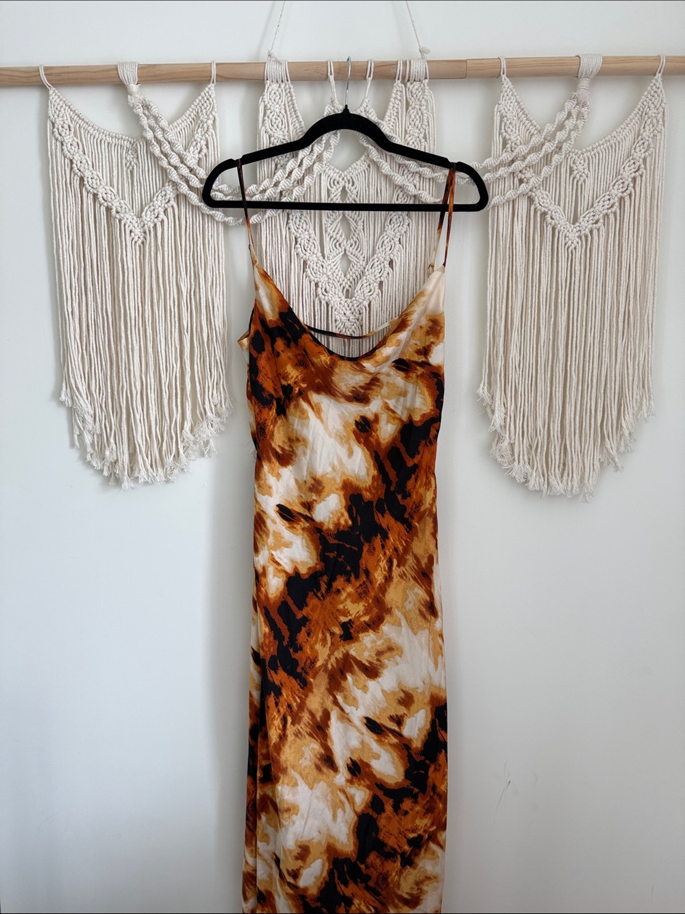 NWT Micas Tie-Dye Slip Dress in Brown & Black